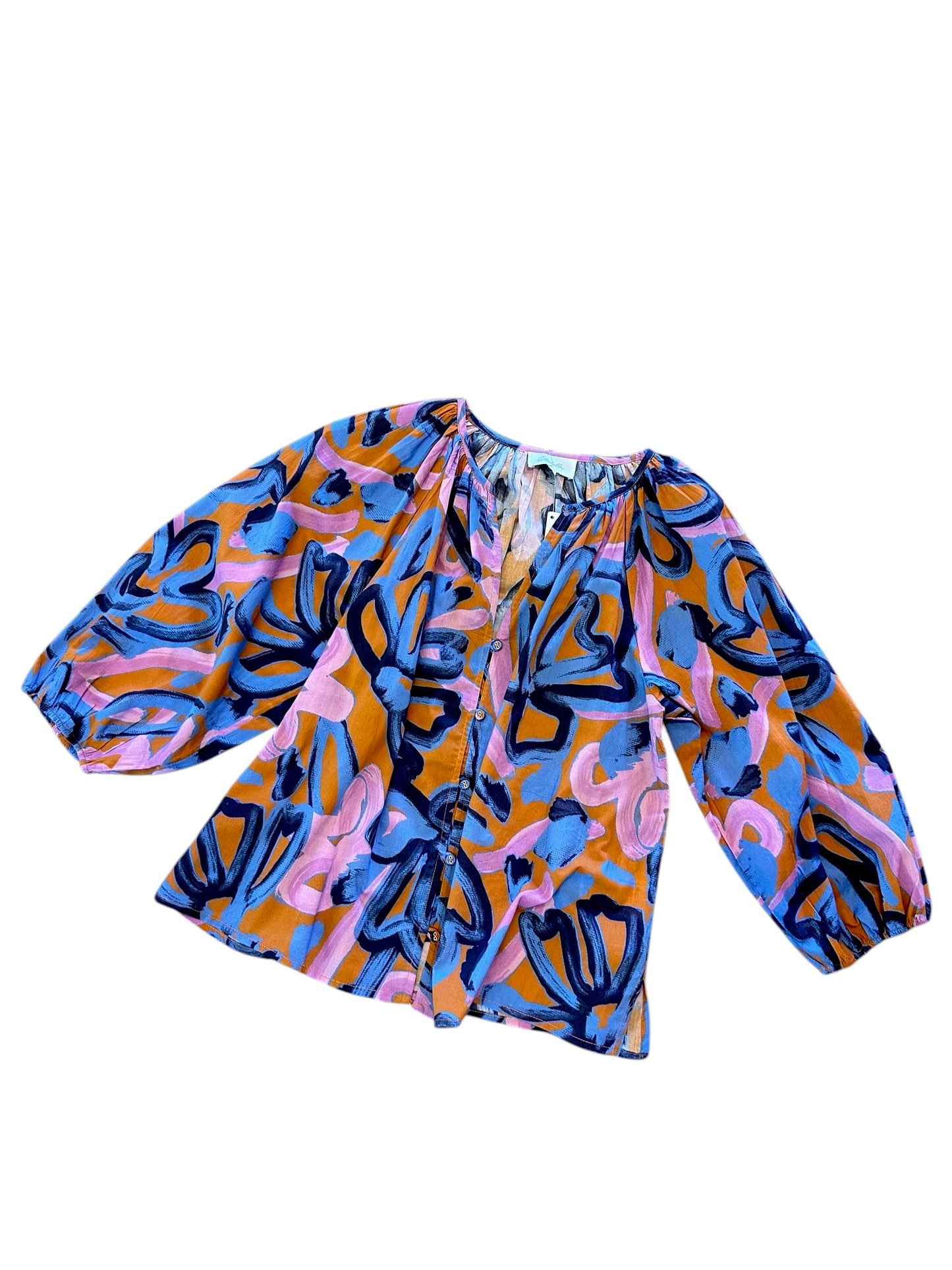 Ramona Printed Blouse in fresco print by Cleobella