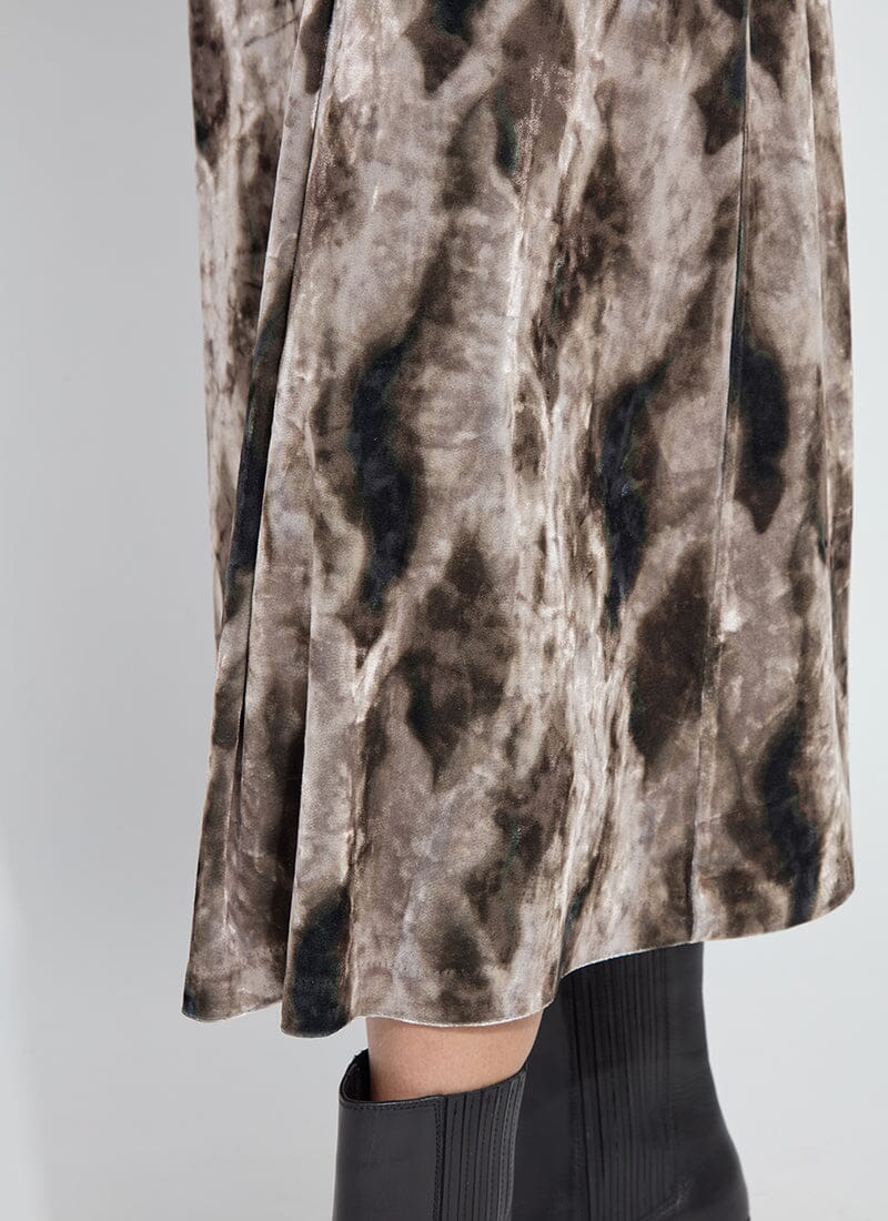 Dominique St Velvet Pleated Skirt in abstract obsession by Lysse