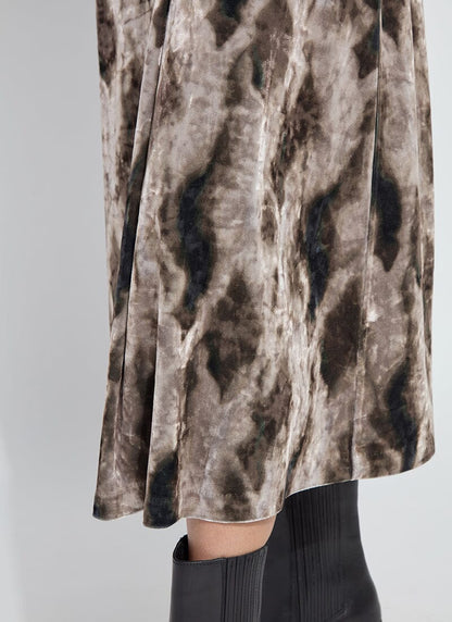 Dominique St Velvet Pleated Skirt in abstract obsession by Lysse