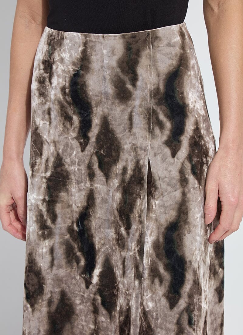 Dominique St Velvet Pleated Skirt in abstract obsession by Lysse