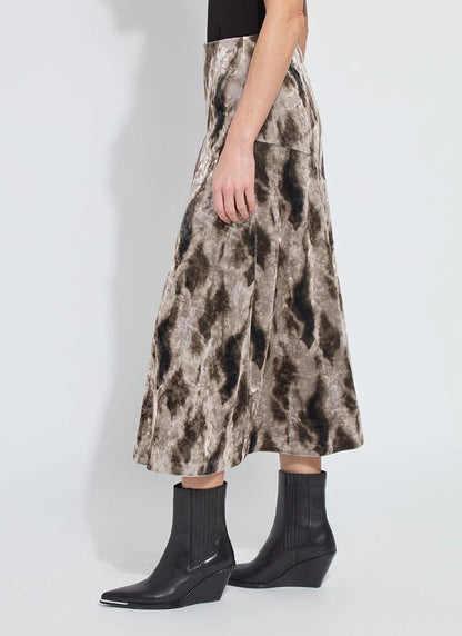 Dominique St Velvet Pleated Skirt in abstract obsession by Lysse