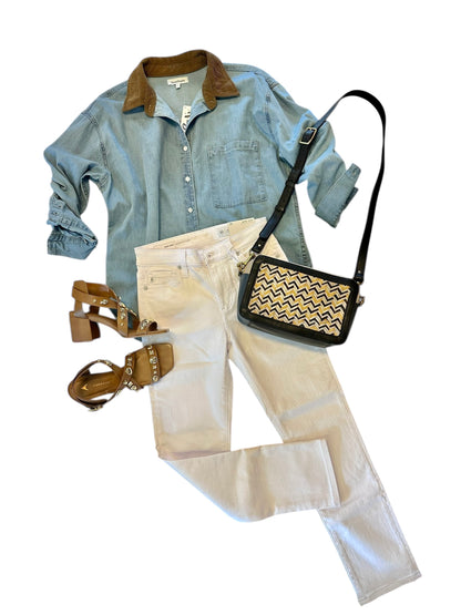 Bonet Chambray Shirt in azure by Heartloom