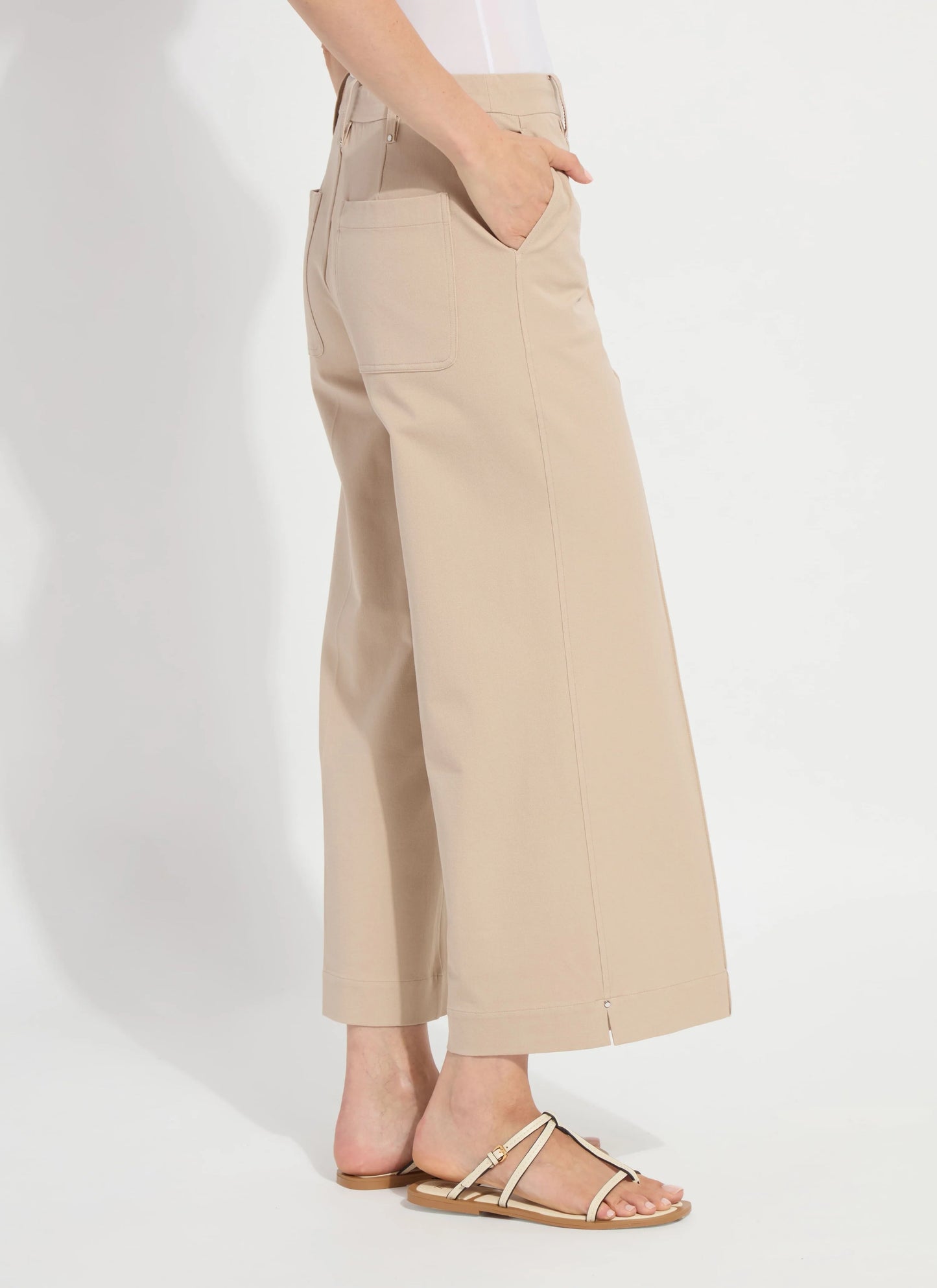 Miranda Straight Leg Trouser in khaki by Lysse