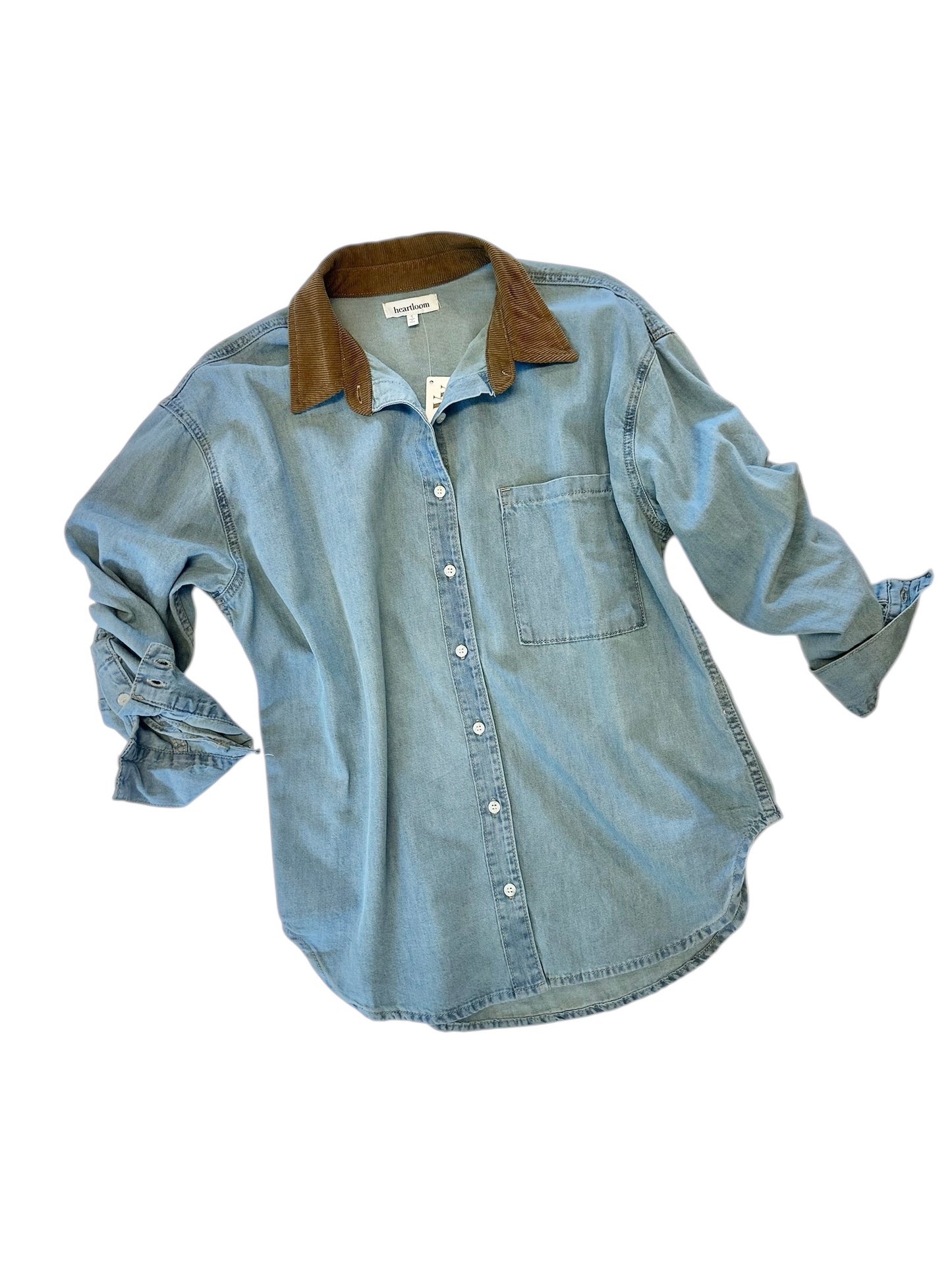 Bonet Chambray Shirt in azure by Heartloom