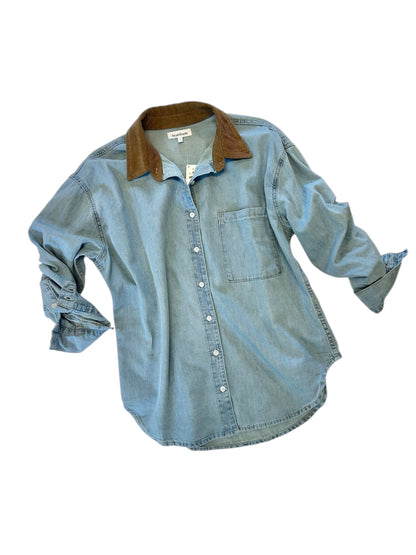 Bonet Chambray Shirt in azure by Heartloom
