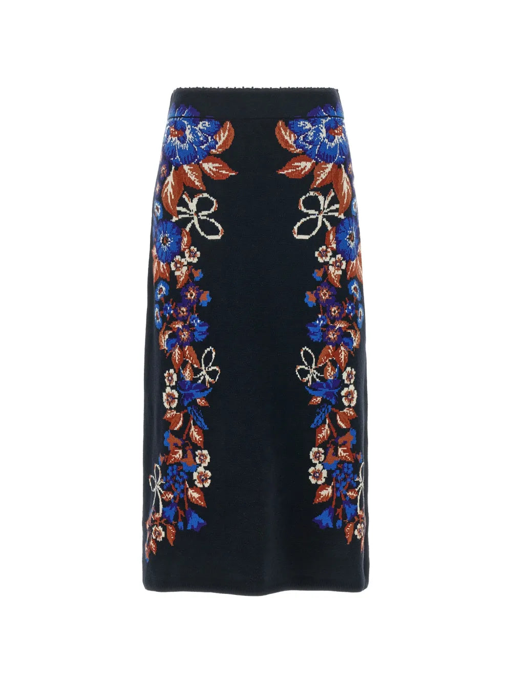 Bow Garden Knit Midi Skirt in blue by Farm Rio