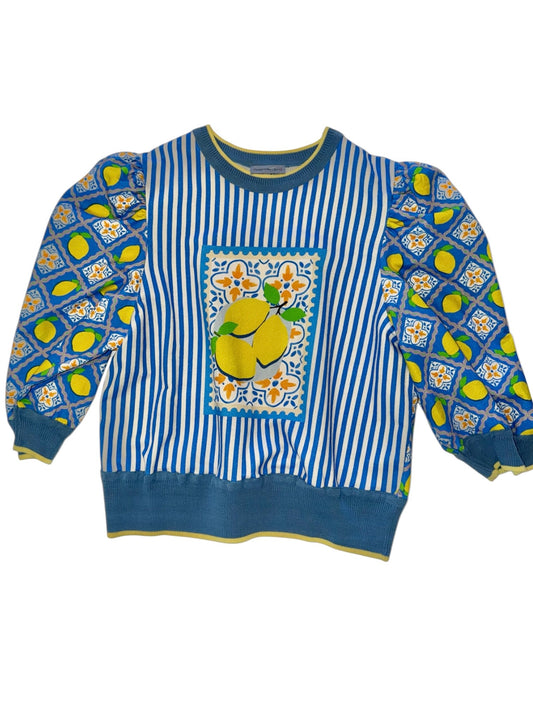 Eloviya Printed Sweater Top in multi by Conditions Apply