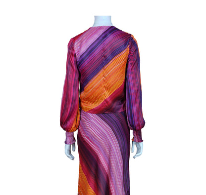Estrella Cowl Neck Top in pink multi by Blank