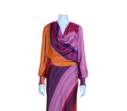 Estrella Cowl Neck Top in pink multi by Blank