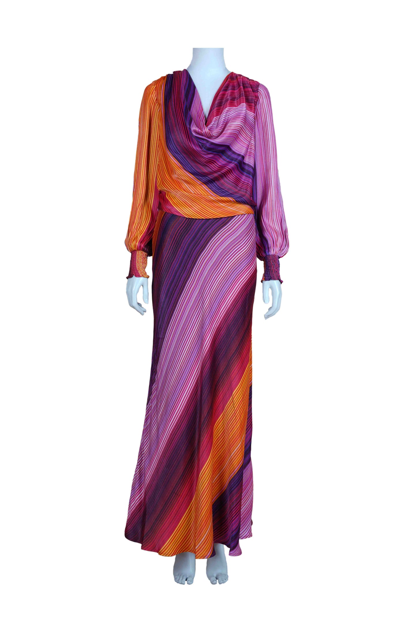 Estrella Cowl Neck Top in pink multi by Blank