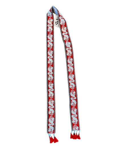 Woven Tie Belt in red by Ottod'Ame