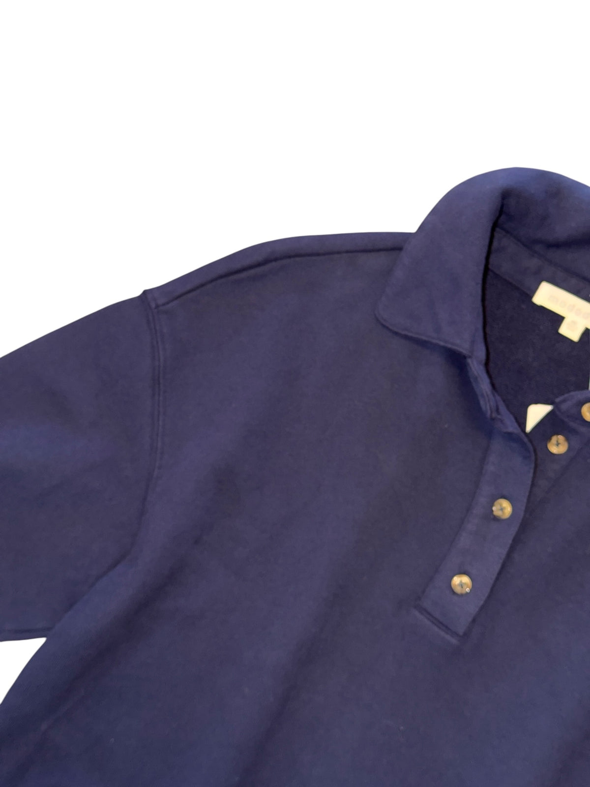L/S Polo Sweatshirt in vibrant navy by Mododoc