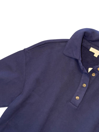 L/S Polo Sweatshirt in vibrant navy by Mododoc