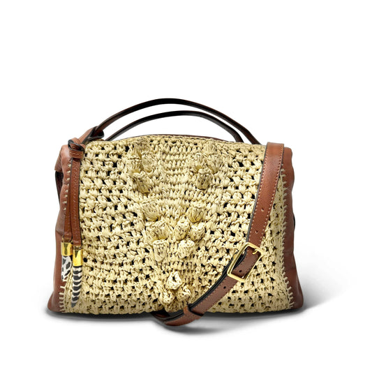 Benz Holdall Aran Raffia in natural brown by Kempton