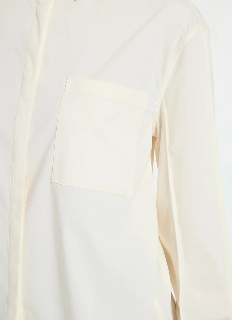 Etta Pleated Balloon Sleeve Shirt in buttercream by Lysse