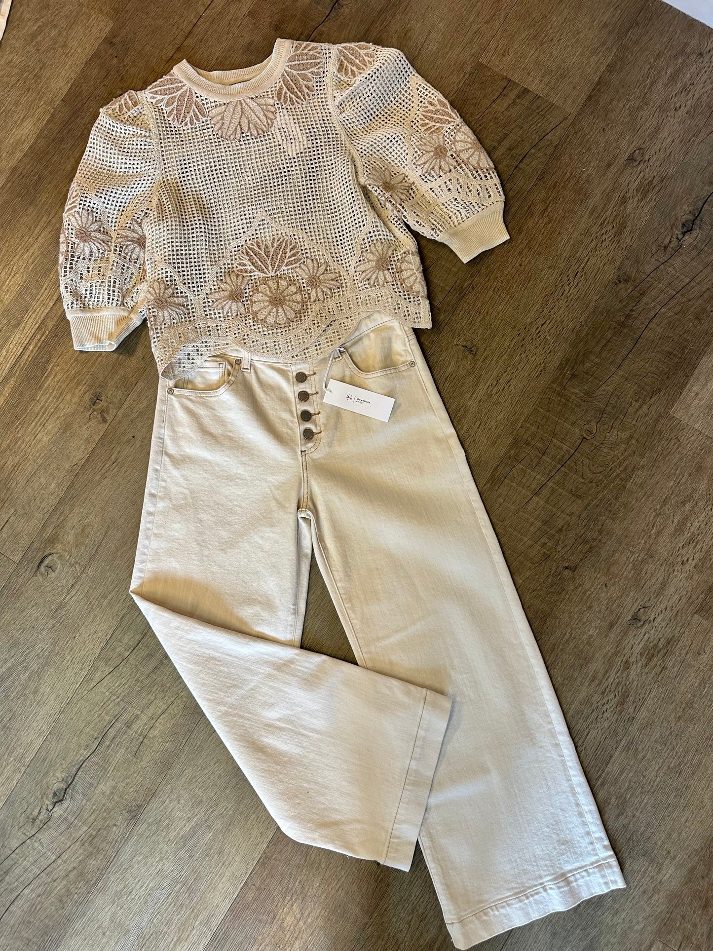 Lanka Silky Pant in beige by Aldo Martins