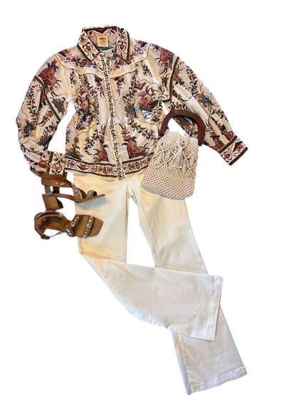 Majestic Hearts Blouse in cream by Farm Rio