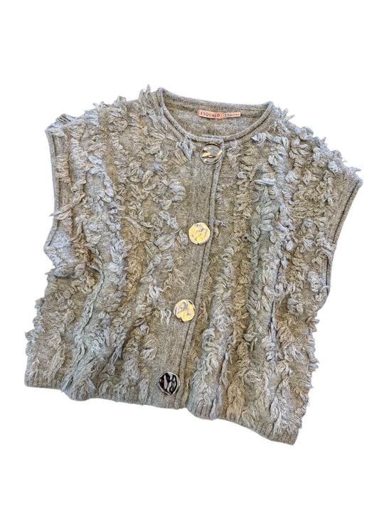 Fringe Vest with Big Buttons in grey by Esqualo
