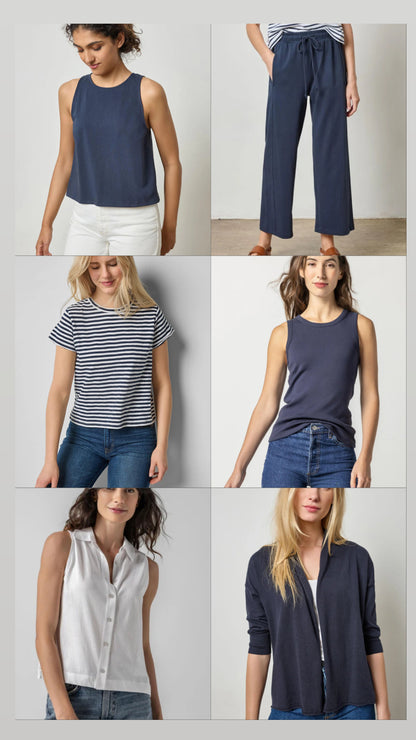 Jewel Tank in dark navy by Lilla P
