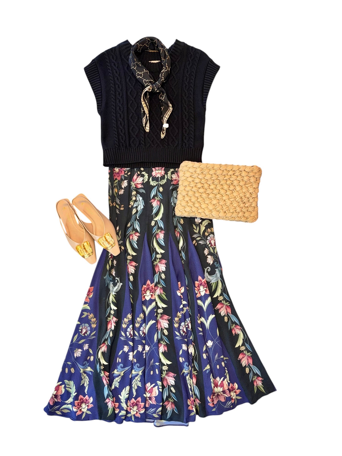 Natalia Maxi Skirt in black by Farm Rio