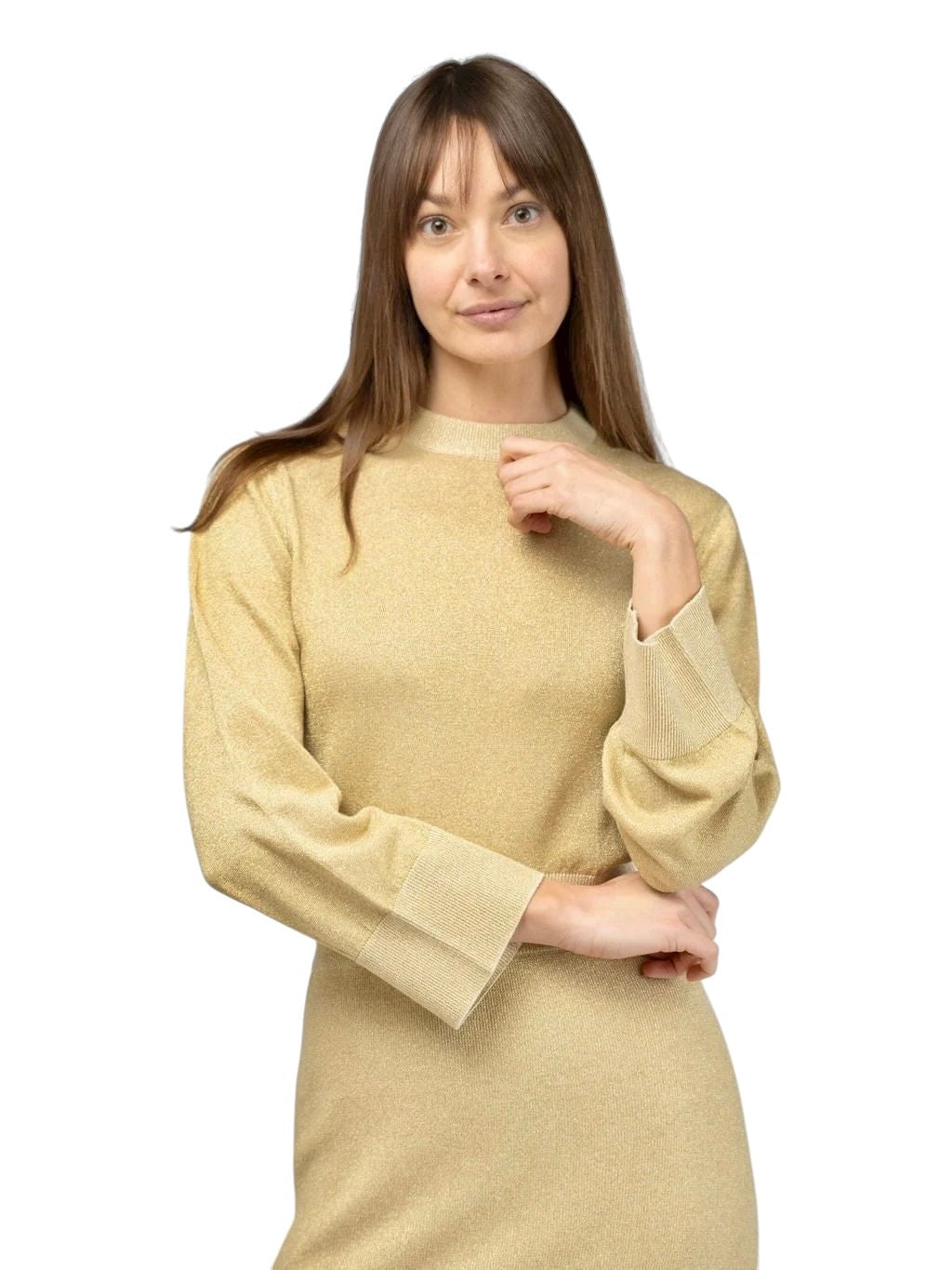 Shimmer Crewneck Sweater in gold by Beau & Ro
