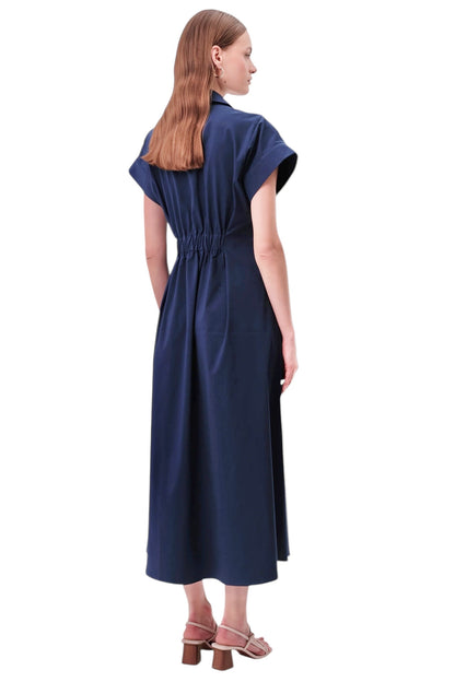 Reilly Solid Maxi Dress in navy by Exquise