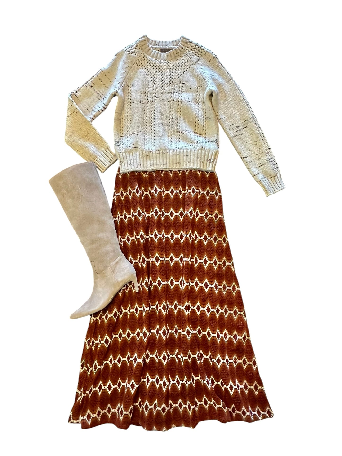 Bhariti Straight Maxi Skirt in brown by RAGA