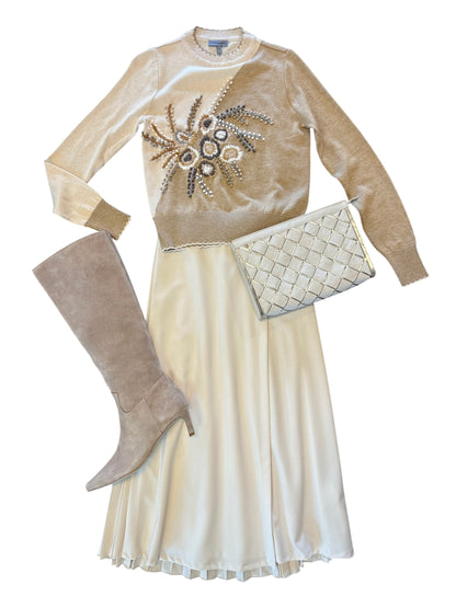 Ferrix Embroidered Sweater in ivory by Conditions Apply