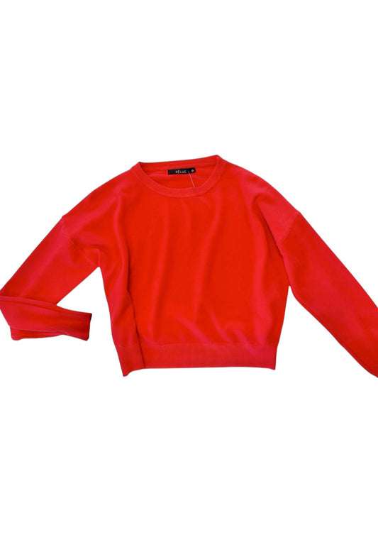 Polly Sweater in cherry red by Deluc
