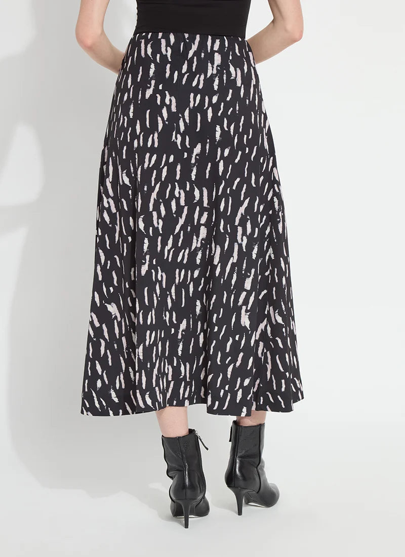 Hollis Pleated Midi Skirt in winter black shadow by Lysse