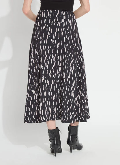 Hollis Pleated Midi Skirt in winter black shadow by Lysse