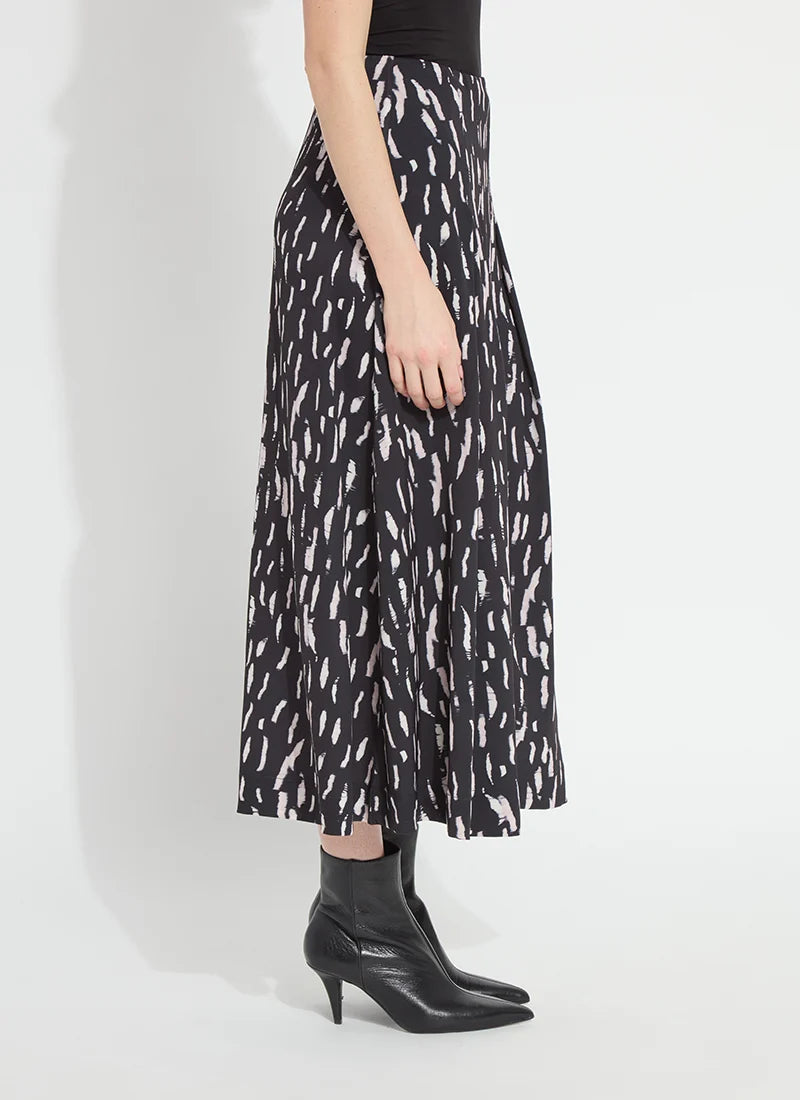 Hollis Pleated Midi Skirt in winter black shadow by Lysse