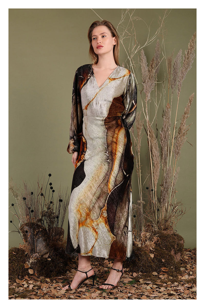 Amerie Long Sleeve Maxi Dress in neutral by Blank