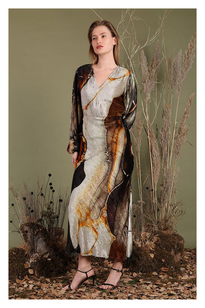 Amerie Long Sleeve Maxi Dress in neutral by Blank