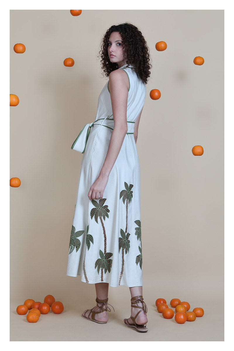 Revati Palm Tree Maxi Dress in breezy beige by Blank