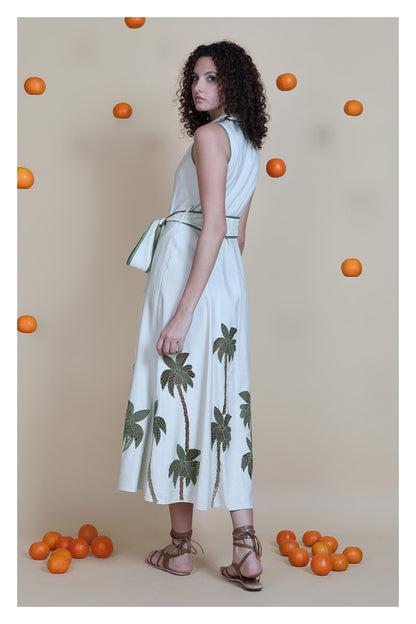 Revati Palm Tree Maxi Dress in breezy beige by Blank