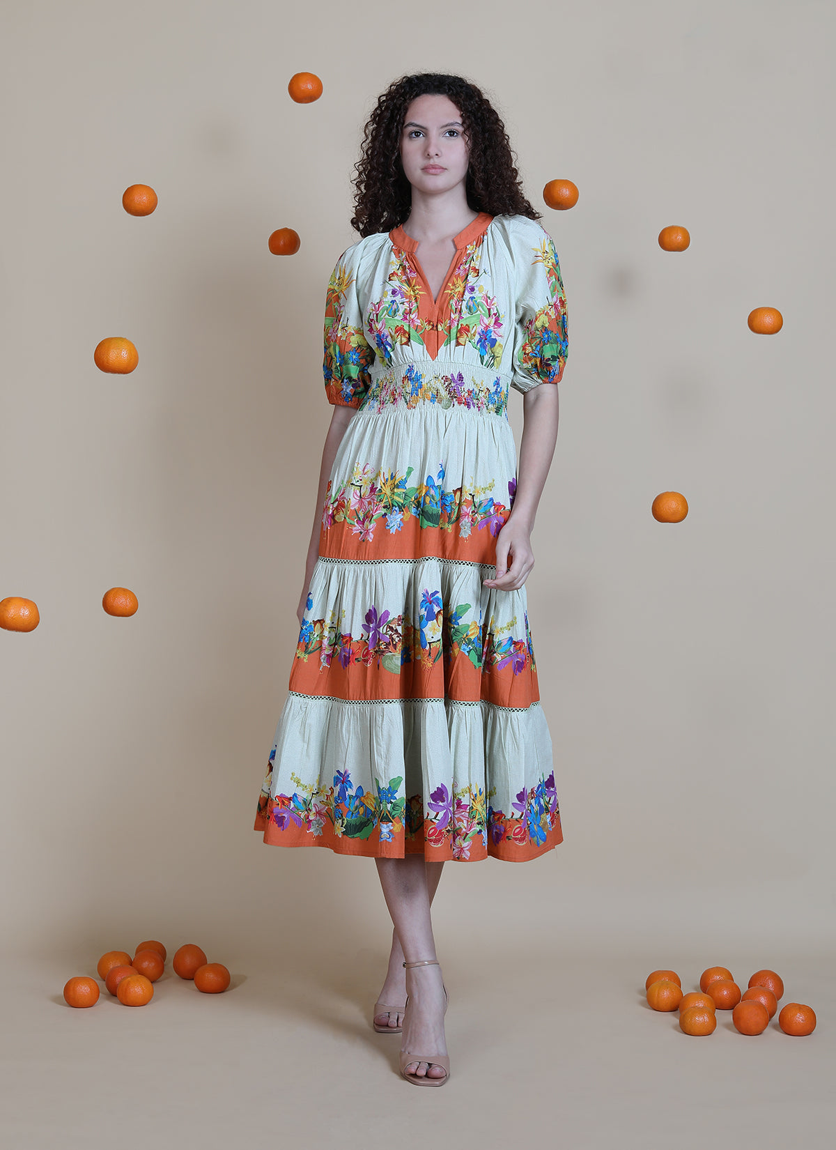 Ornetta Tiered Maxi Dress in white by Blank