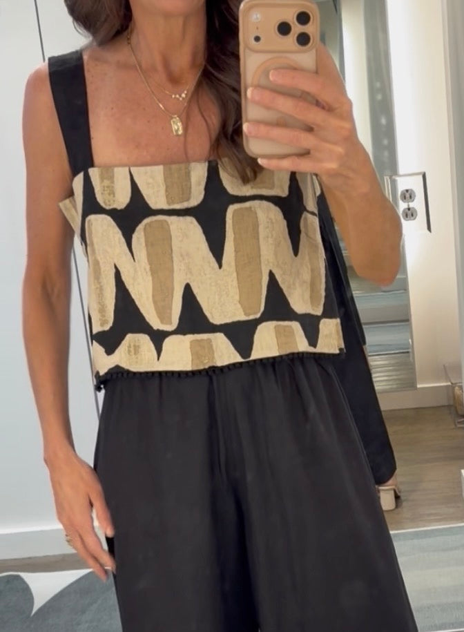 Zuri Top in black vista by Bel Kazan