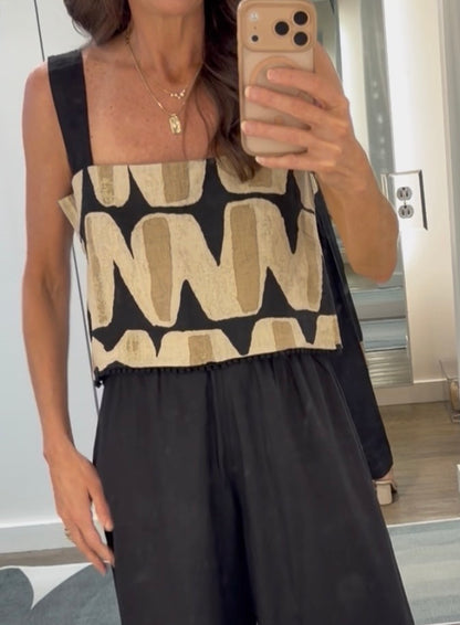Zuri Top in black vista by Bel Kazan