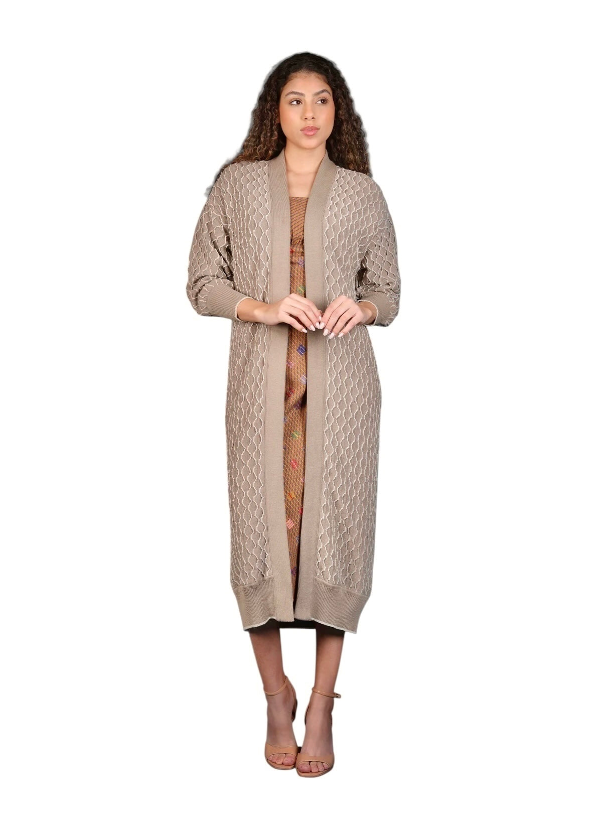 Laquinta Duster Cardigan in sandstone by Conditions Apply