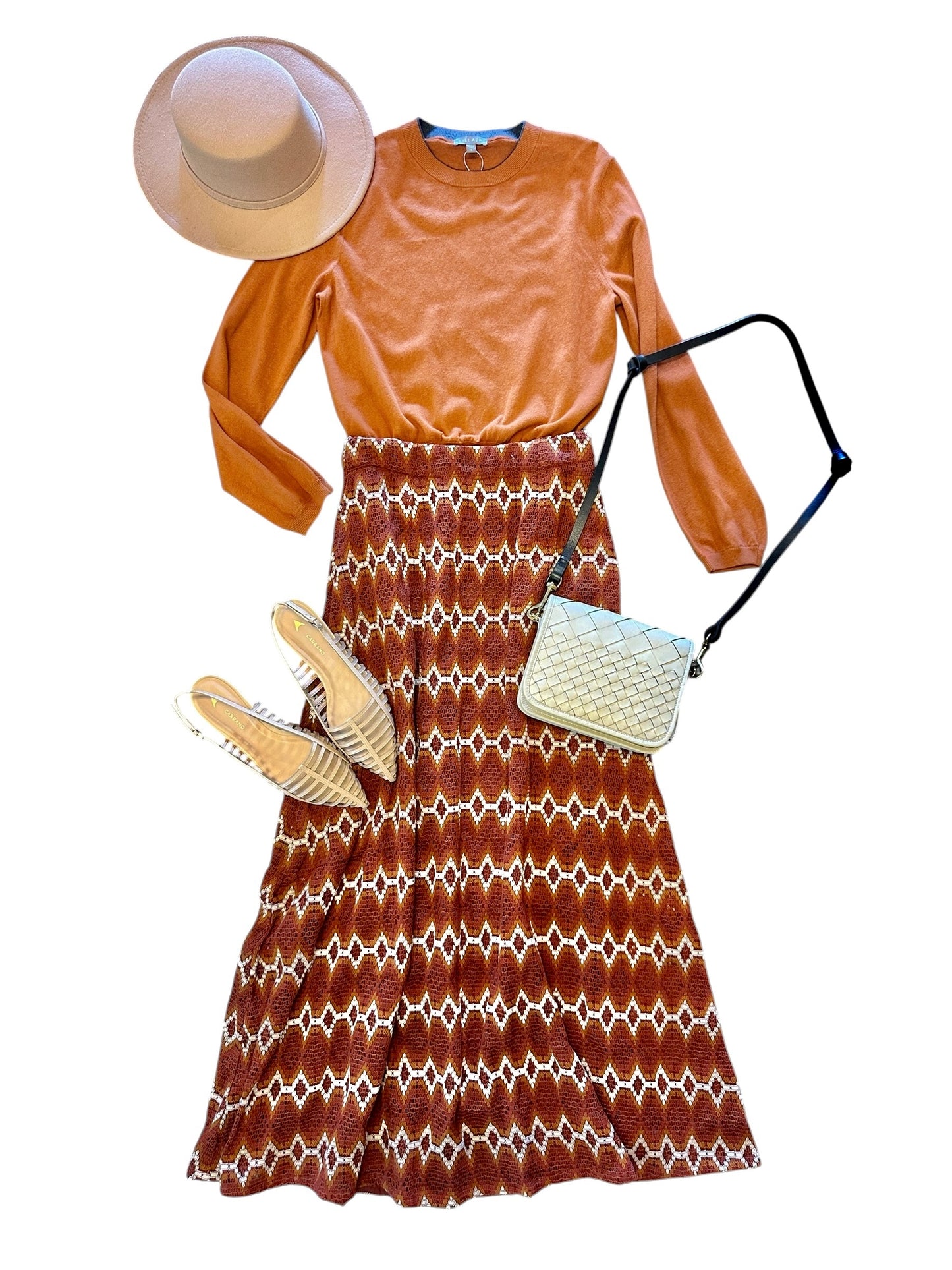 Bhariti Straight Maxi Skirt in brown by RAGA