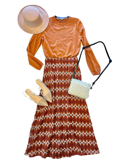 Bhariti Straight Maxi Skirt in brown by RAGA