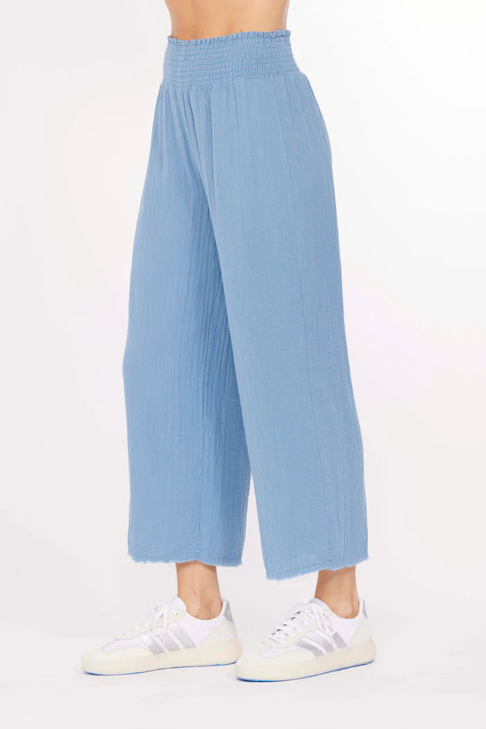 Smock Waist Ankle Length Pants in misty denim by Mododoc