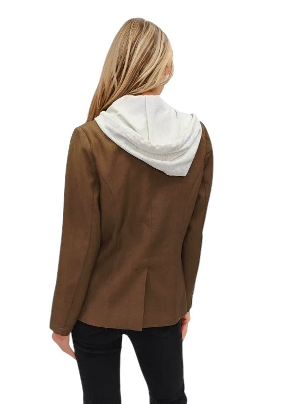 Drew Blazer with Sweatshirt Insert in olive by Six Fifty