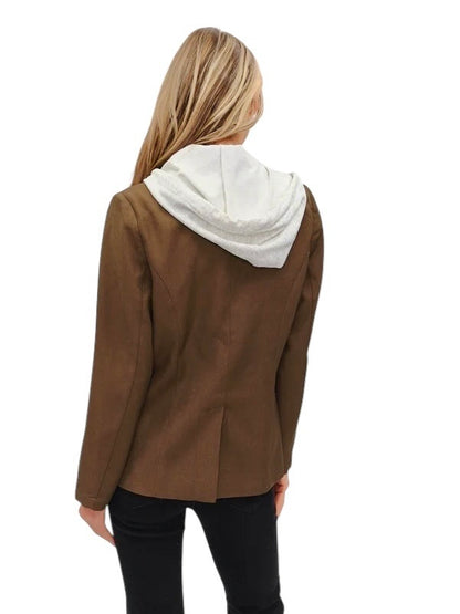 Drew Blazer with Sweatshirt Insert in olive by Six Fifty