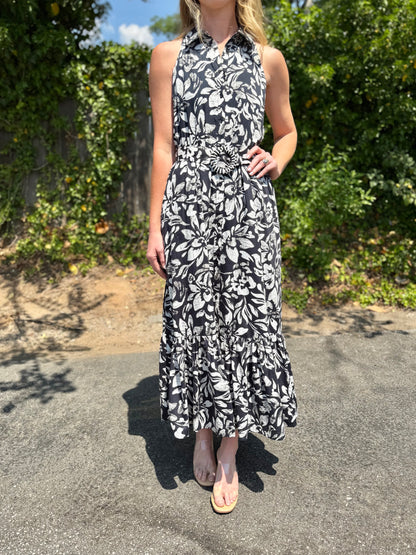 Juniper Midi Dress in black/ivory by Allison