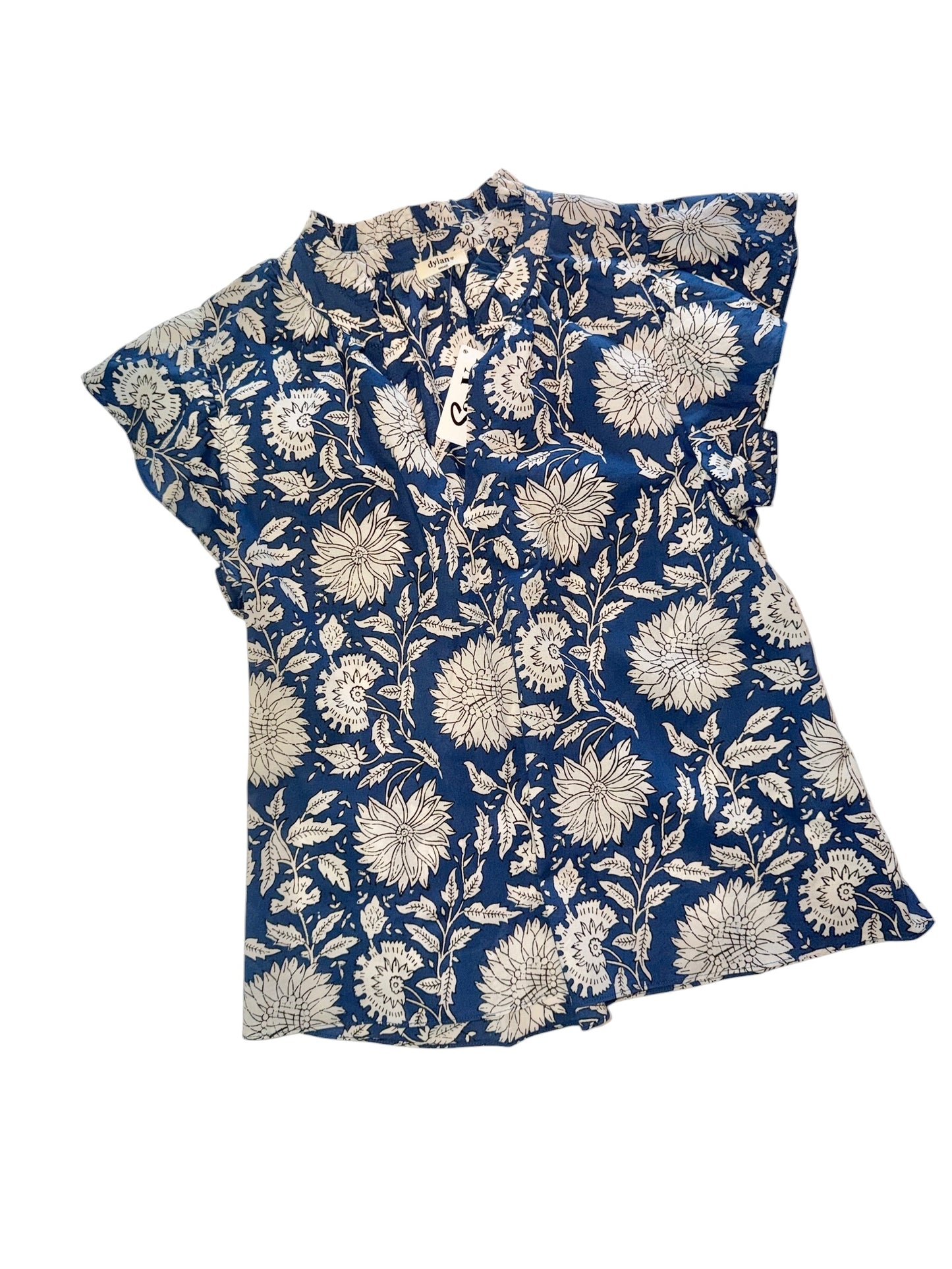 Kyra Printed Top in blue by Dylan