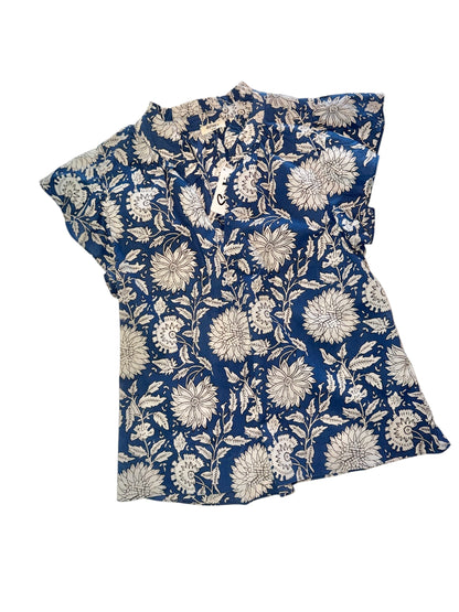 Kyra Printed Top in blue by Dylan