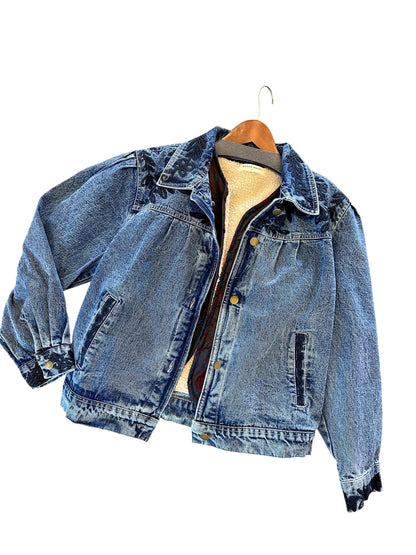 Wesley Embroidered Denim Jacket in rodeo western blue by Maison Hotel