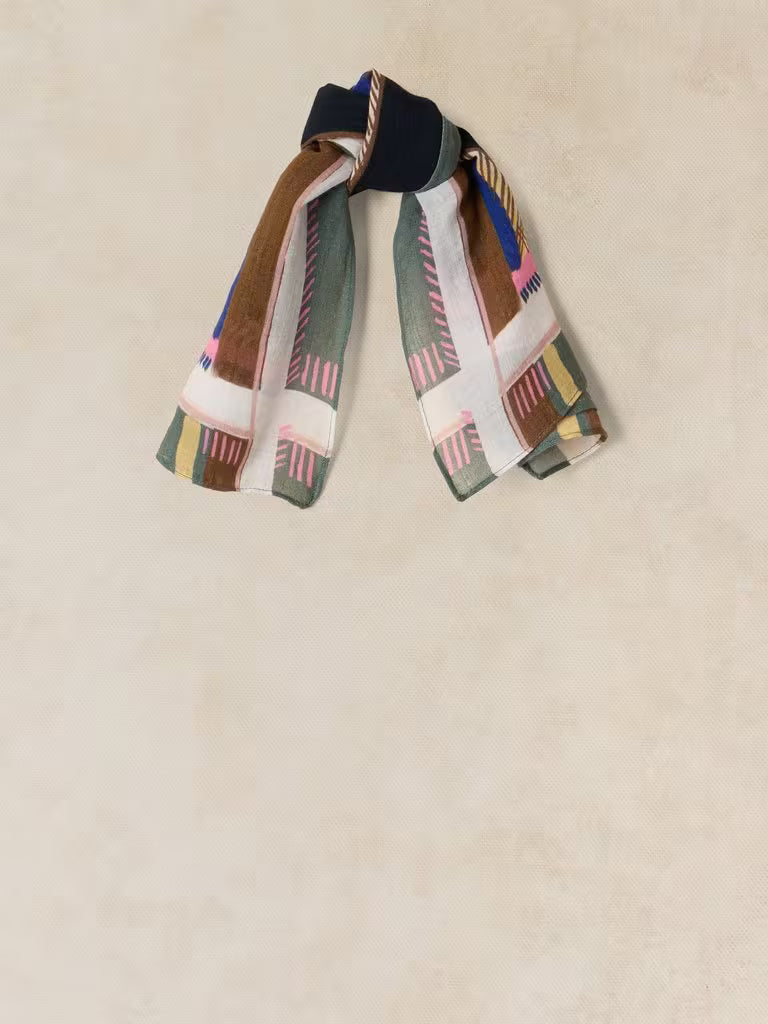Emily Square Scarf in navy by White Stuff
